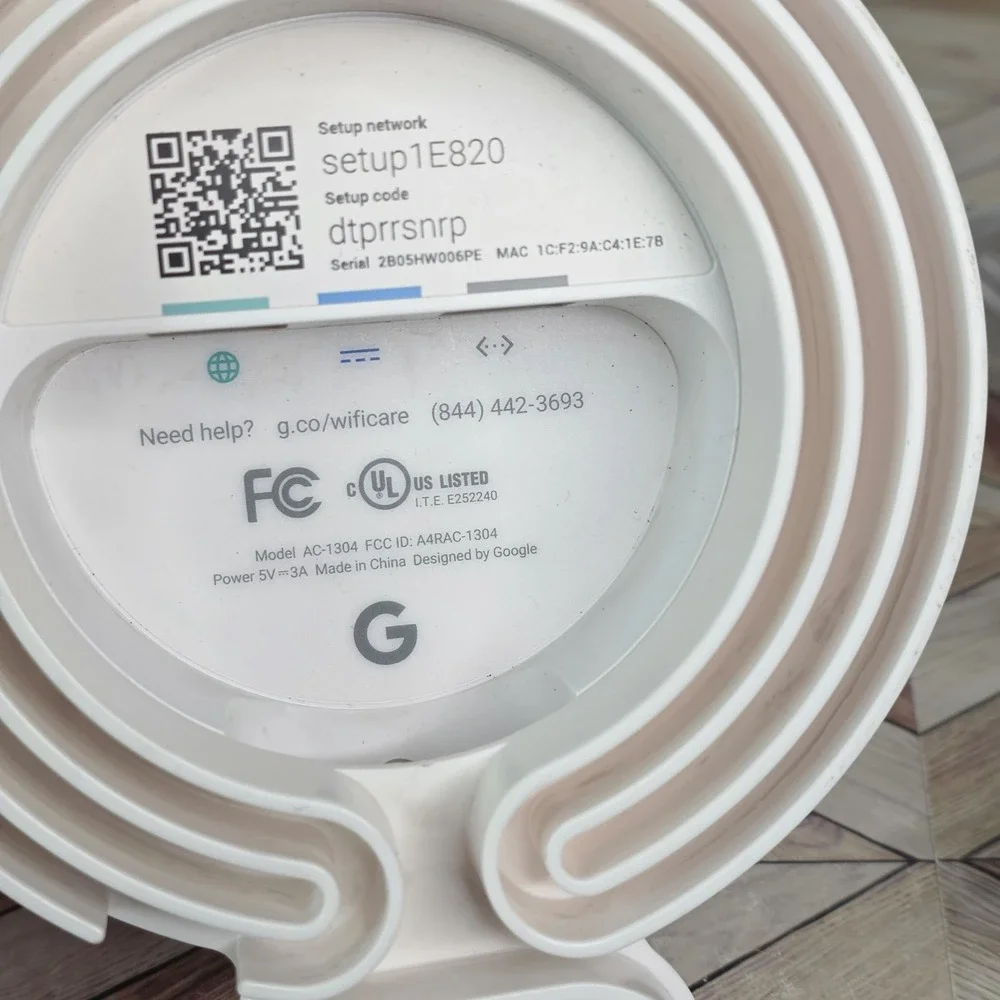 Google WiFi AC-1304 1 Port 1200Mbps Wireless Mesh Router With Cable Cord- Works